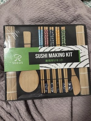 SOEOS Sushi Making Kit 15 Piece Bamboo Sushi Kit