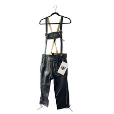 NEW Bockle Bavaria Black Leather Pants Lederhosen Oktoberfest Mens Size 48