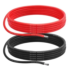 8 AWG Gauge Silicone Wire Electrical Cable（10ft red &10ft Black） Soft & Flexi...