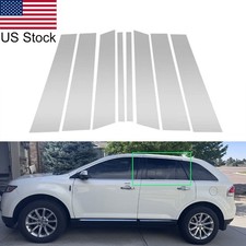 8pcs Chrome Pillar Posts Window Trim Cover For Lincoln Mkx Ford Edge 07-14
