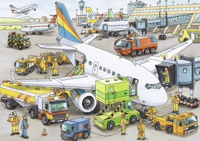 Ravensburger Busy Airport - 35 Piece Jigsaw Puzzle for Kids   Every Piece is Uni