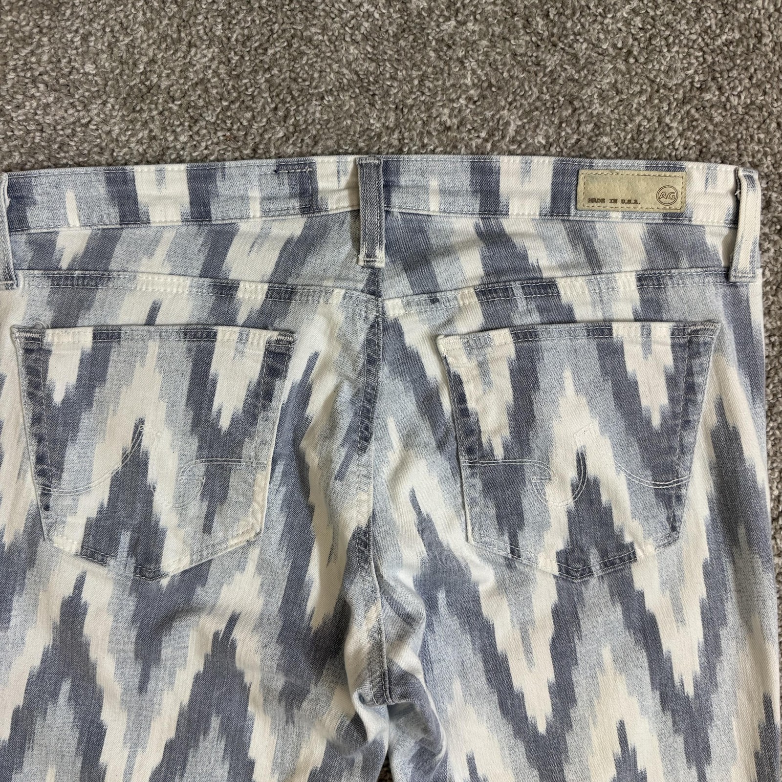 AG Adriano Goldschmied Jeans Womens 30R Blue Ikat Stilt Cigarette Skinny USA thumbnail 4