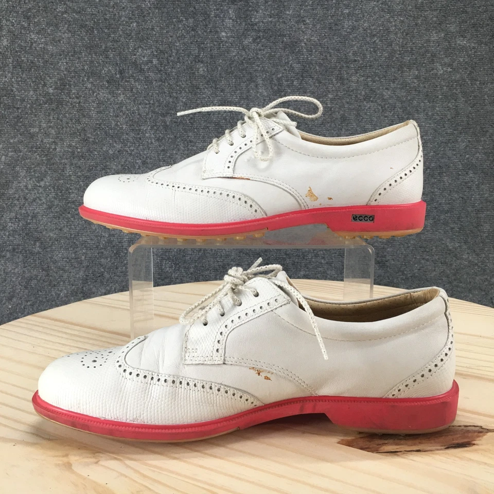 ECCO Shoes Womens 40 Classic Hybrid Spikeless Golf Brogue Oxford White Leather - Image 2 of 4
