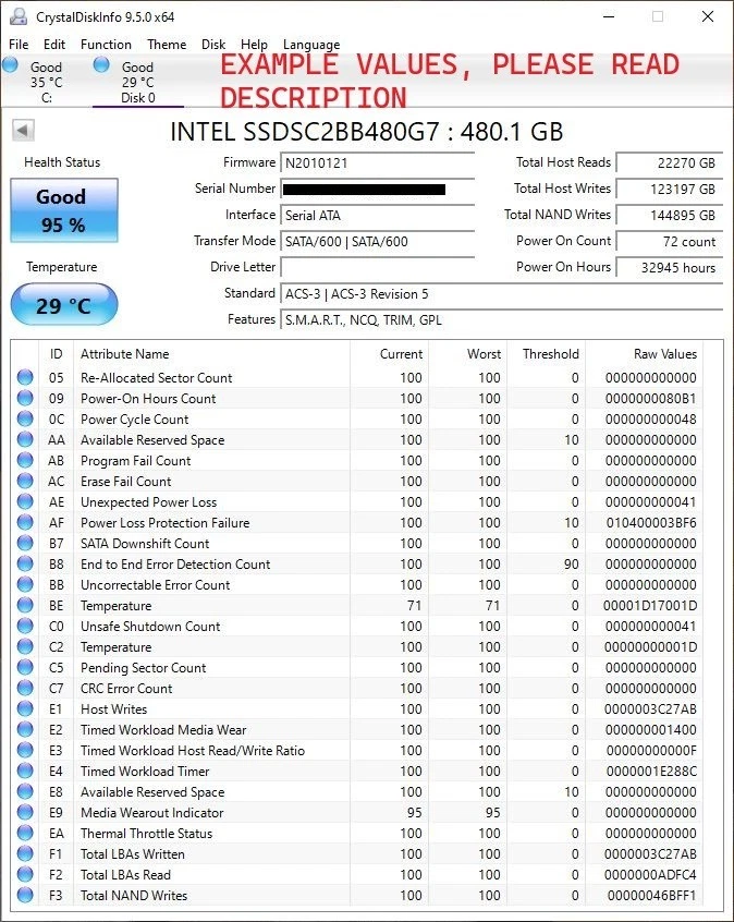 Intel 480GB MLC SSD DC S3520 2.5" SATA 6Gb/s SSDSC2BB480G7 Solid State Drive - Image 3 of 4