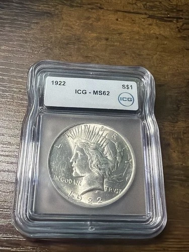 1922-D Silver Peace Dollar $1 ICG MS62