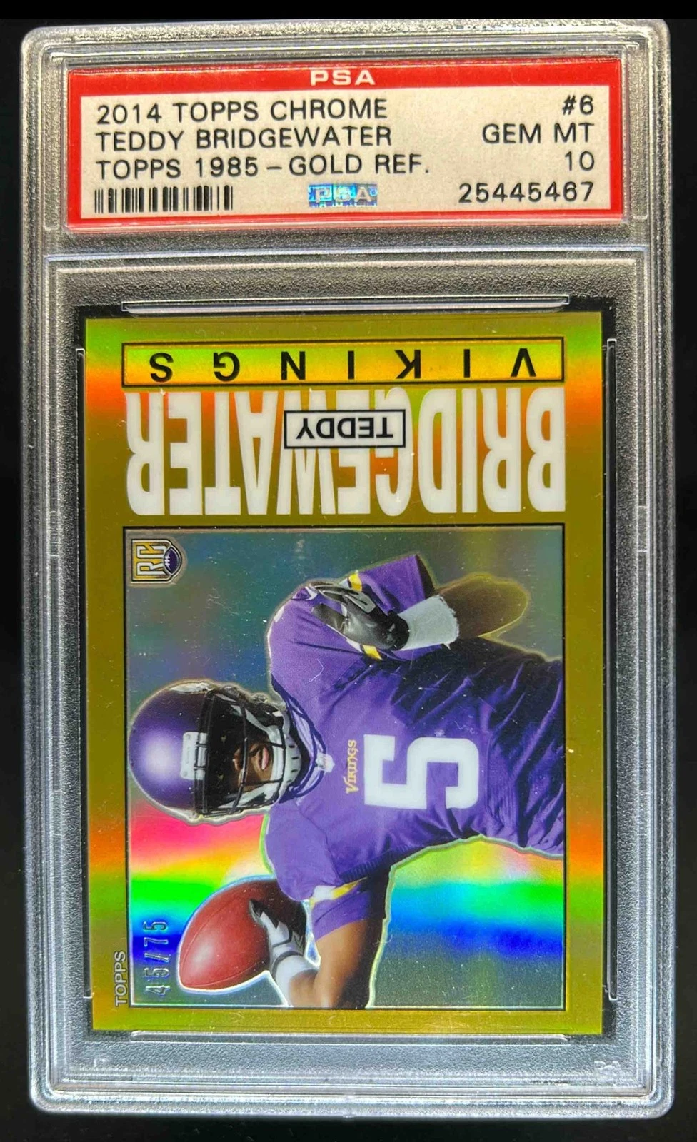 Teddy Bridgewater Topps Chrome Topps 1985 #6 Gold Refractor
