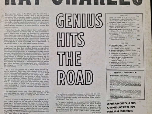 Ray Charles The Genius Hits The Road 1960 ABCS 335 Vinyl Record LP G+ - Picture 16 of 21