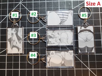 Manga Anime Ecchi Girl Waifu Otaku Lewd Booty Ahegao Hand-Made Keychain