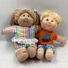 Cabbage Patch Kids Pair 1982 Rainbow Girl Classic and 2018 Blonde Surf Boy #8637