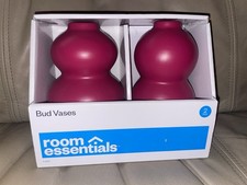 Room Essentials Red Bud Vases 2 Pack New In Box Decor Bedroom Window Sill Classy