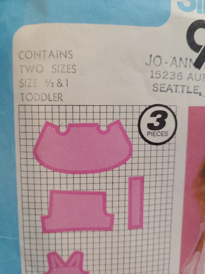 Wrap Dress Bloomers Girls 1/2 6M 1 12M Simplicity 9501 Sewing Pattern Cut Jiffy - Image 2 of 4