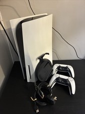 Sony PlayStation 5 PS5 825GB Disc Edition Console White & 2 Controllers - Great