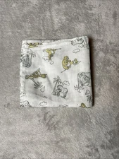 Disney Baby Blanket Elephant Zebra Kangaroo Muslin White Swaddle Security Lovey