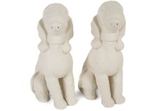 Blue Witch Unpainted Cruet Set Bedlington Terrier Handmade Ceramic Salt & Pepper