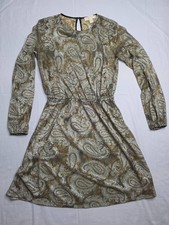 Michael Kors Fit & Flare Dress Women's Small Multicolor Paisley Keyhole Back