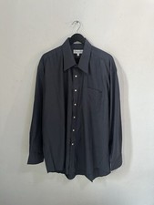 Christian Dior Chemises Blue Herringbone Dress Shirt Men s 17 34/35 Cotton