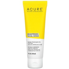 Acure Brightening Facial Scrub, Exfoliant Refresh for All Skin Types 118 ml/4 fl