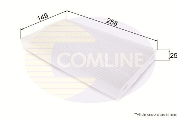 Cabin Pollen Air Filter 149 mm Length Fits Nissan Cube Juke Leaf COMLINE EKF344