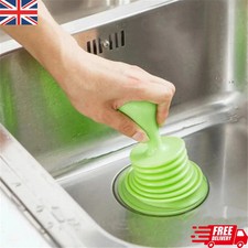 Heavy Duty Drain Plunger Sink Toilet Unblocker Kitchen Cleaner Tool UK