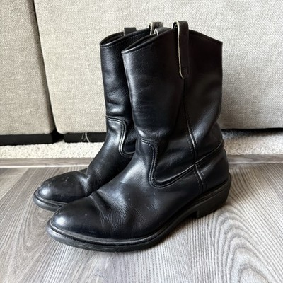 VTG 90s Red Wing Boots 1165 Pecos Boots Feather Tag Leather Black 