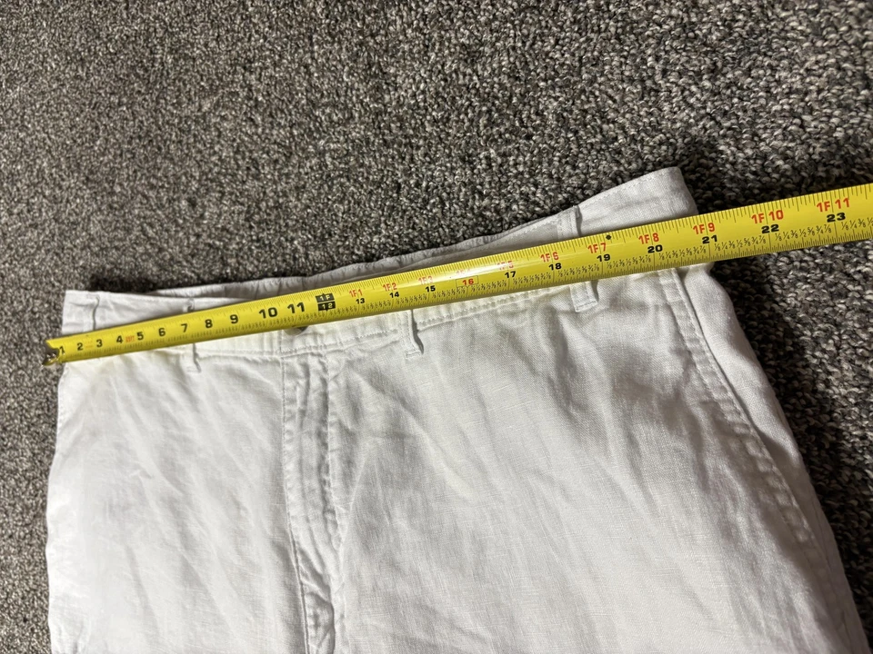 Pantalones de lino caribeños para hombre 42x30 blancos carga cintura elástica cordón verano Foto 4 de 4