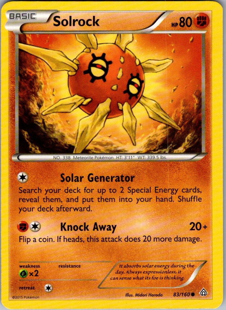 Solrock Primal Clash 83/160 Common Pokemon Near Mint