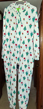 Peanuts Snoopy Woodstock Christmas Hooded One-Piece Button Pajamas XL