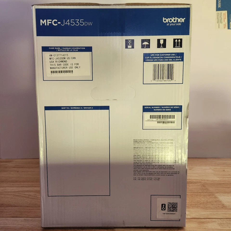Brother MFCJ4535DW All-in-One Color Inkjet Printer New - Image 2 of 4
