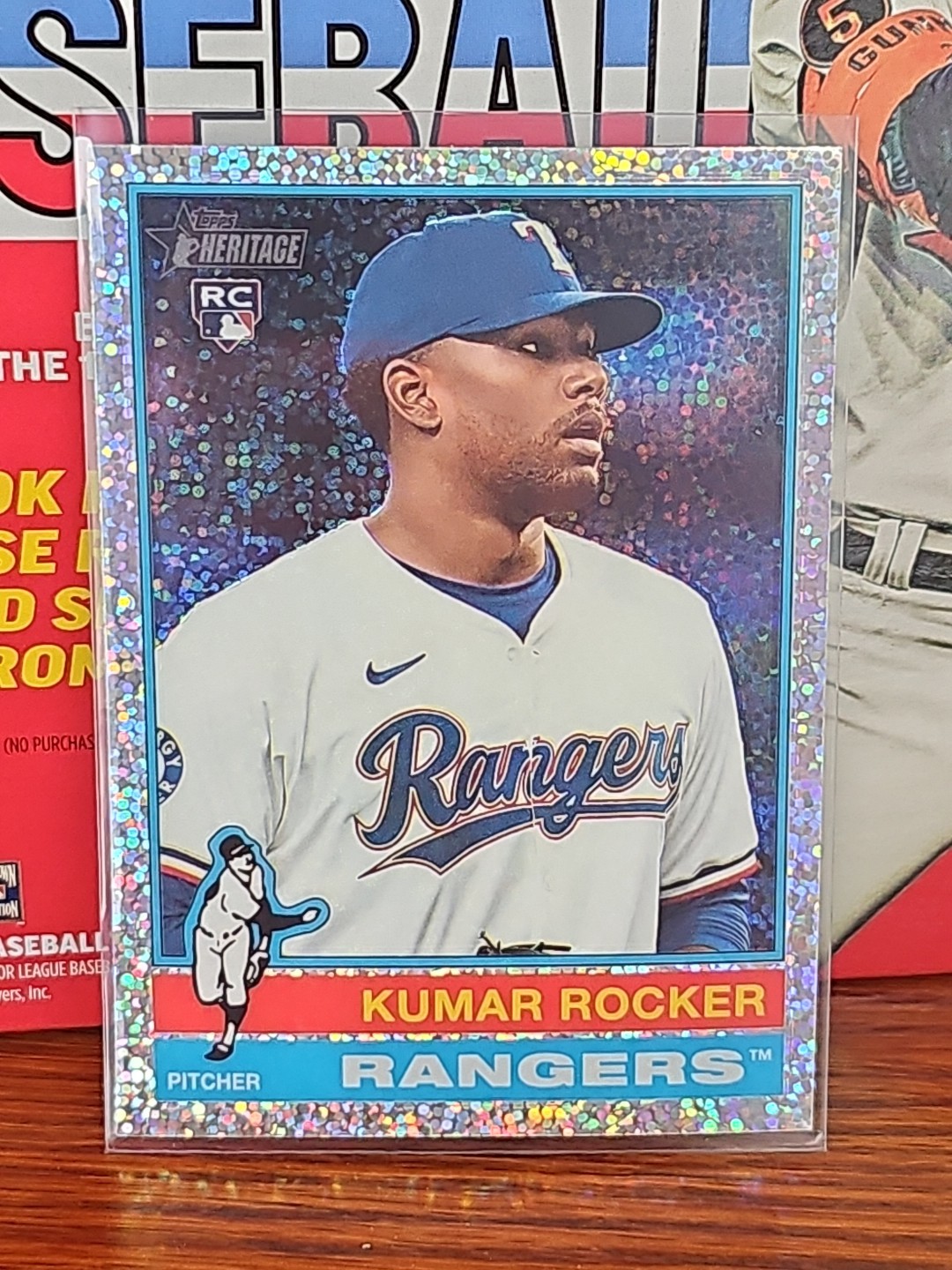 2025 Topps Heritage - Kumar Rocker #179 Chrome Silver Sparkle Refractor (RC)