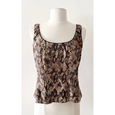Vintage 90s Cache Snake Print Sleeveless Tank Top Size Large (L)