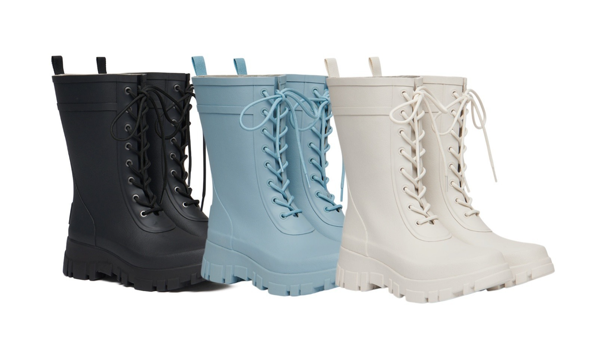 Rockfish Weatherwear Flatform Laceup Rain Boots Middle Women's