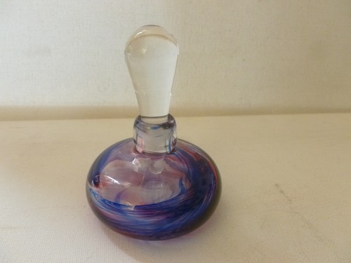 JANE CHARLES ART GLASS Perfume bottle with stopper SIGNED TO BASE - Picture 4 of 8
