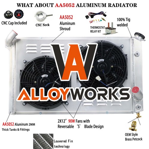 4 Row Radiator Shroud Fan For 1973-1976 Chevy Corvette Base Stingray 5.7 7.4L V8 - Picture 1 of 16
