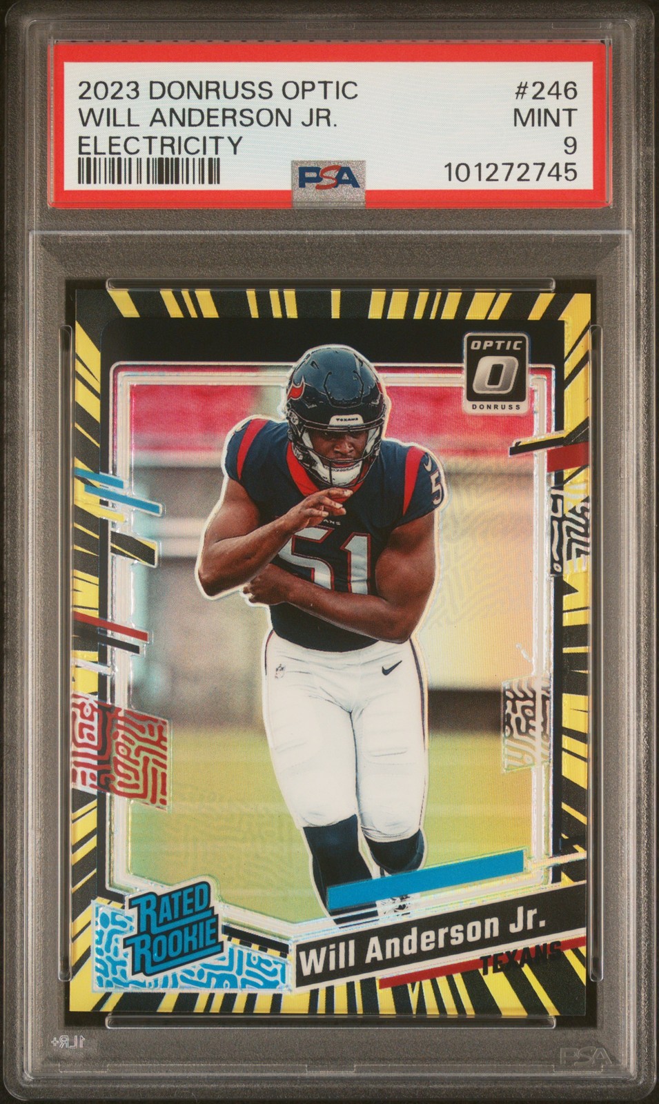 2023 PANINI DONRUSS OPTIC ELECTRICITY #246 WILL ANDERSON JR. 5/69 PSA 9