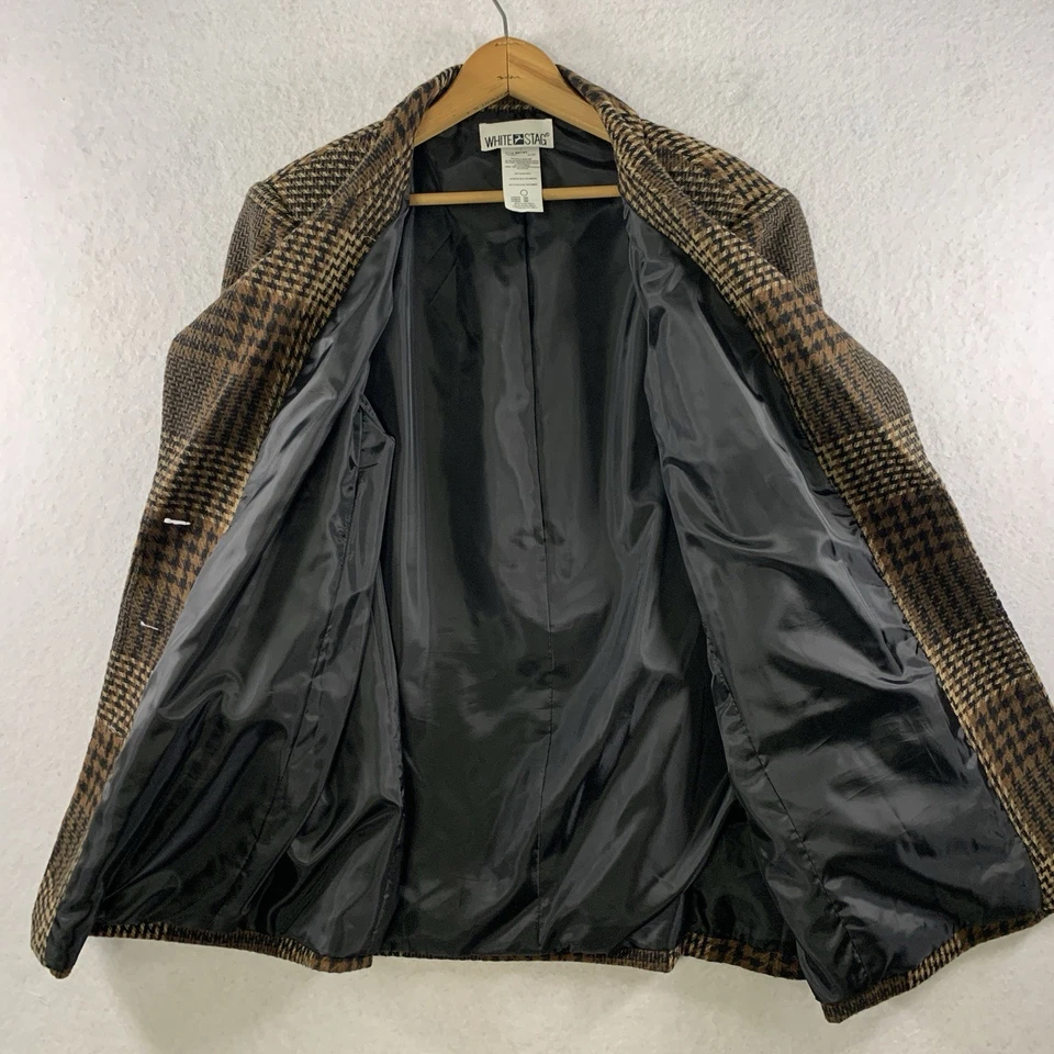 Blazer de Colección Años 90 Mujeres a Cuadros Talla 16W Inglés Campo Academia Preppy Ecuestre Foto 4 de 4