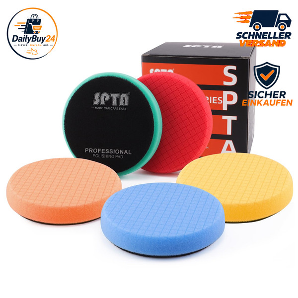 PolierschwäMme Set 5Tlg 180Mm Wachs Pad FüR Exzenter Poliermaschine Auto 5 StüCk-image