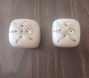 Winfield china Square Salt & Pepper Shakers Set of 2 Brown Accents