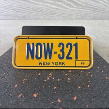 1979 New York NOW 321 Yellow Mini Bicycle Cereal License Plate Vintage 2  X5  