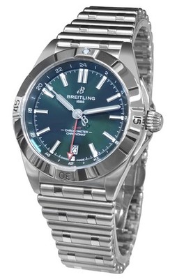 Breitling Chronomat GMT A32398 Green Sunburst Dial Steel 40MM Men's Automatic