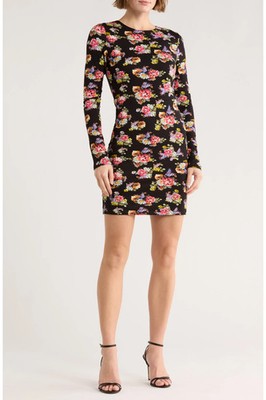 Alice and Olivia Delora Floral Long Sleeve Dress Size:4 $395 NWT