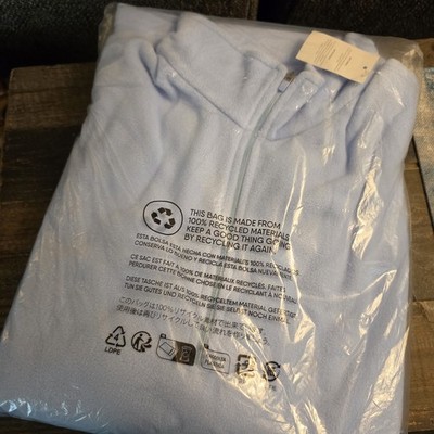 Plus Size Lands' End 1/4-Zip Fleece Pullover Size 3X Sky Blue