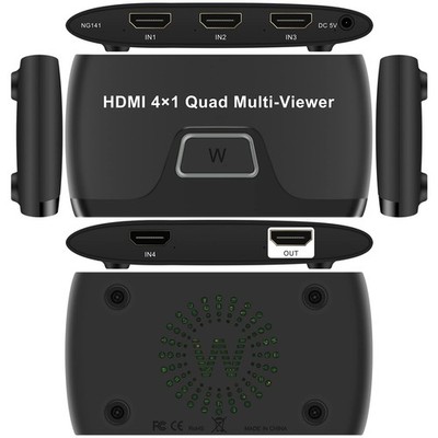 Quad Multi HDMI Viewer 4 in 1 Out HDMI Switcher 4 Ports Seamless Switcher Sup...