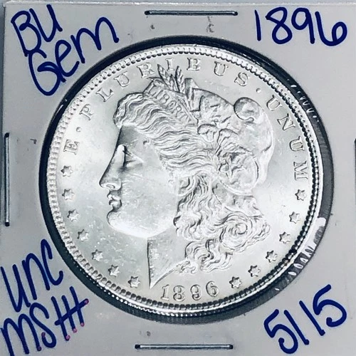 1896 BU UNCIRCULATED MORGAN SILVER DOLLAR AUTHENTIC U.S. MINT FREE SHIPPING 5115