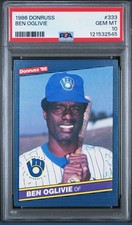 1986 DONRUSS 333 BEN OGLIVIE PSA 10 GEM MIN