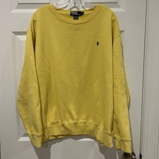 VTG Polo Ralph Lauren Sweatshirt Mens XL Yellow Crewneck 90s Made In USA Tag