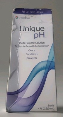 Menicon Unique pH Multi-Purpose Solution 4 oz + RGP Lens Case Exp 5/28 *Box Wear