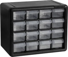 16-Drawer Plastic Drawer Storage Cabinet for Garage Organization, Beads, Makeup 