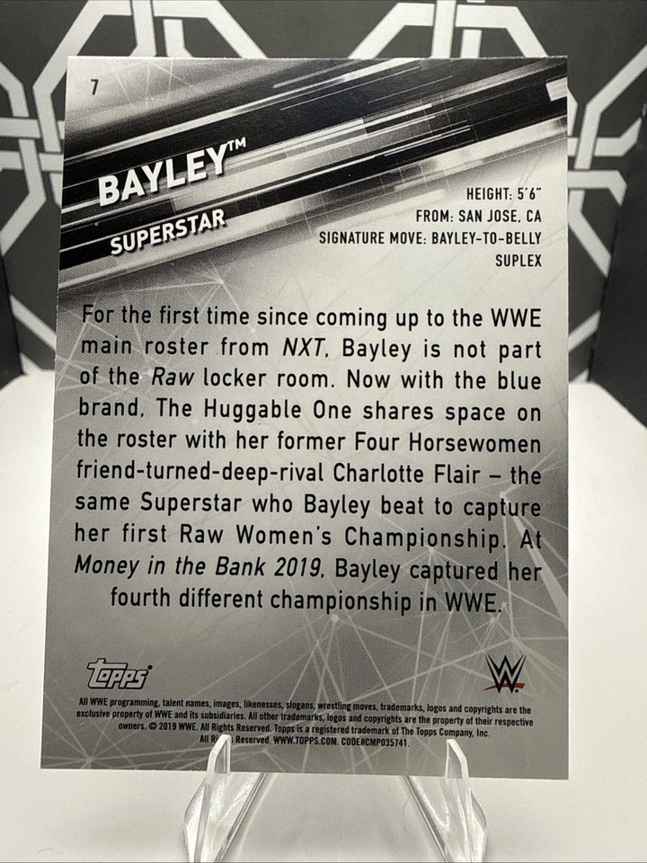 2019 Topps WWE SmackDown Live Superstar 〜 #7 BAYLEY - Image 2 of 2