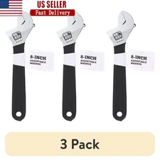 3 Pack Adjustable Wrench 8 " Non-Slip Grip Tool Tight Spaces Fasteners Durable