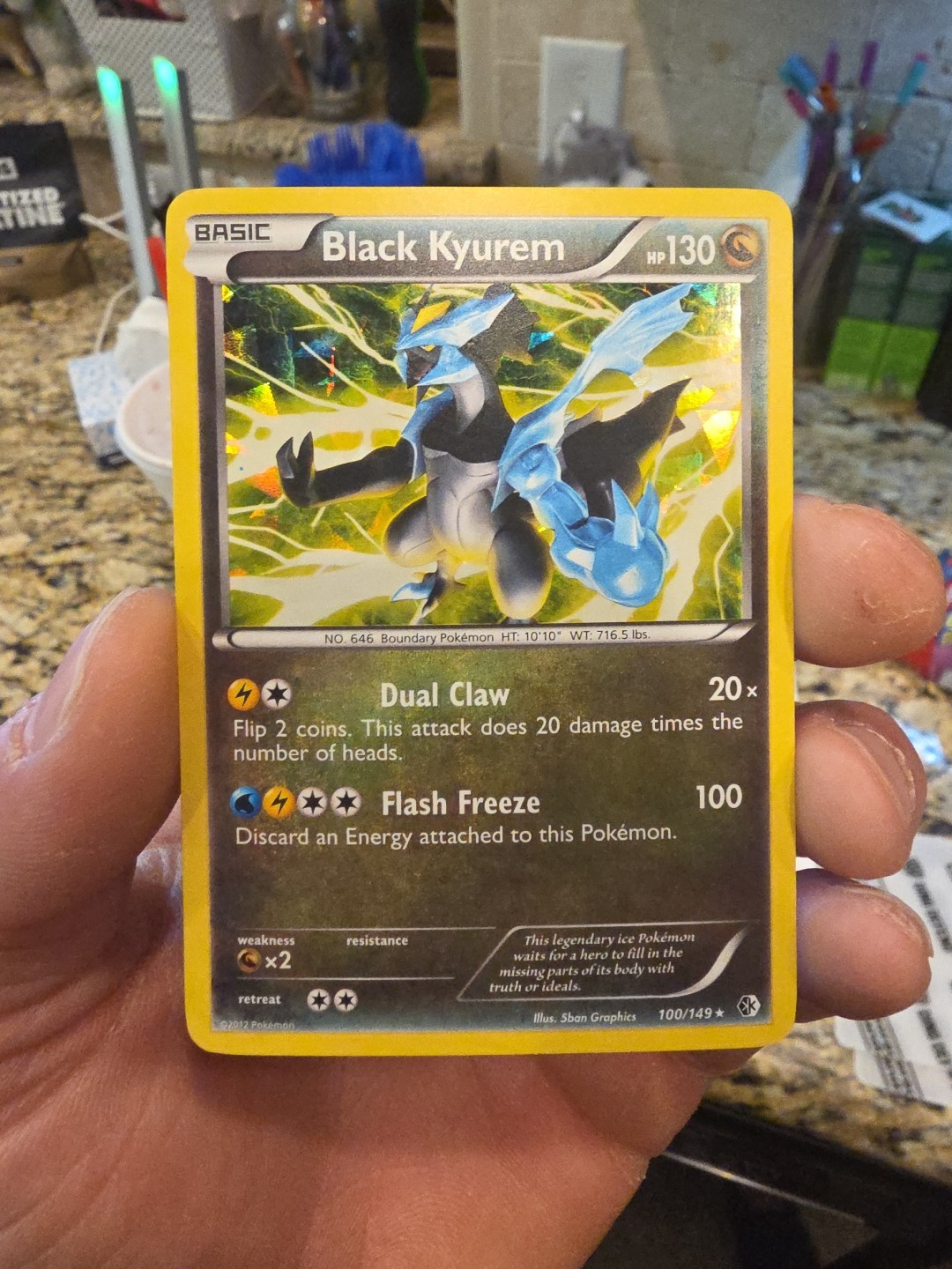 Black Kyurem 100/149 - Holo Rare NM - Boundaries Crossed - Pokemon Card 